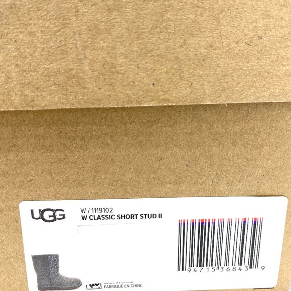 🌿Sale🌿 UGG Classic Short Stud Suede Fur Boots Grey Women Size 7 8 1119102-CHRC - Picture 10 of 10